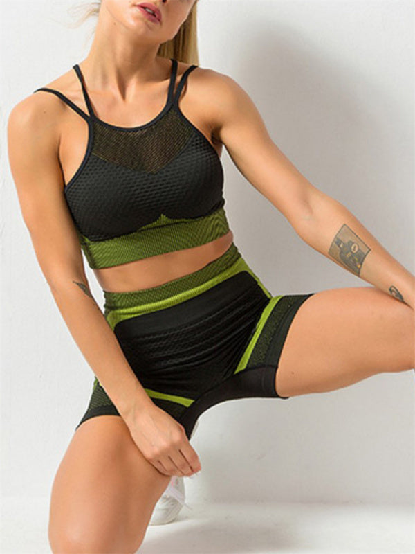 Seamless Butt Lifting Shorts and Active Cami Crop Top Activewear Set Activewear - Chuzko Women Clothing