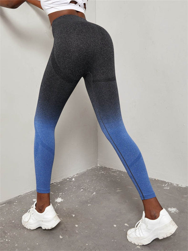 Gradient Seamless High Waist Butt Lifting Yoga Pants Sporty Pants - Chuzko Women Clothing