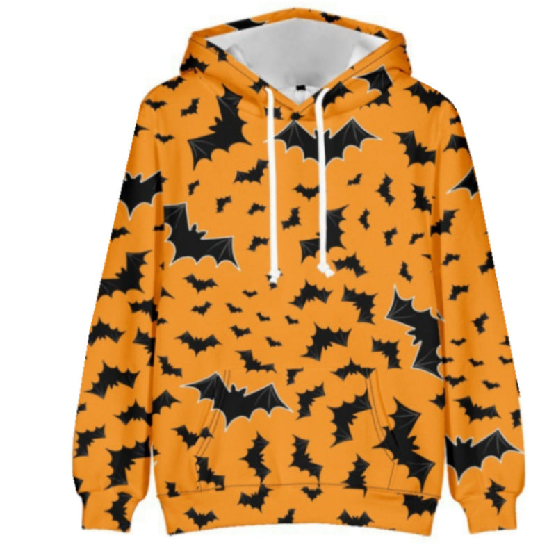 Halloween Themed Hoodie Sweatshirt Hoodies - Chuzko Women Clothing