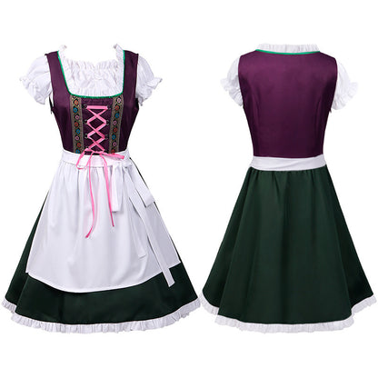 German Halloween Cosplay Dress - Oktoberfest Bavaria Maid Outfit Oktoberfest Custome - Chuzko Women Clothing