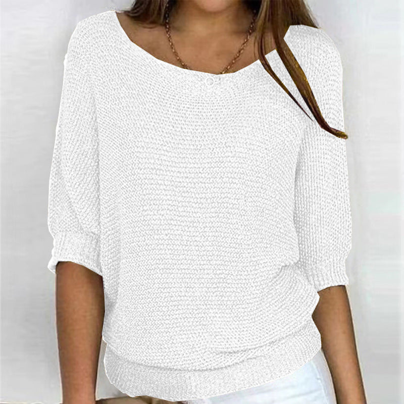 Cozy Season Essential Round Neck Dolman Sleeve Sweater Sweaters - Chuzko Women Clothing