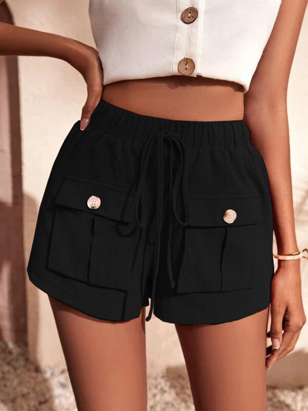 Women's Casual Cargo Shorts: Adjustable Waist, Convenient Pockets Shorts - Chuzko Women Clothing